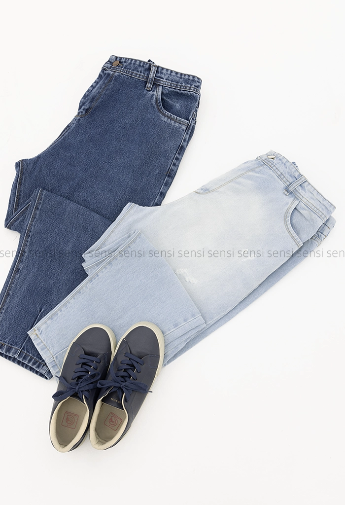 شلوار جین مام سایز بزرگ پشت کش کد1005169